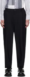 Comme Des Garçons Homme Deux Navy Wool Kersey Trousers In 1 Navy