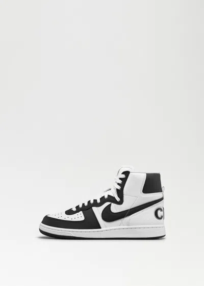 Comme Des Garçons Homme Deux X Nike High-top Swoosh Logo Sneakers In White
