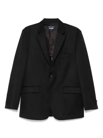 Comme Des Garçons Homme Deux Notched-lapels Blazer In Black