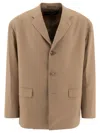 Comme Des Garçons Homme Deux Oversized Blazer With Notch Lapel And Flap Pockets In Tan