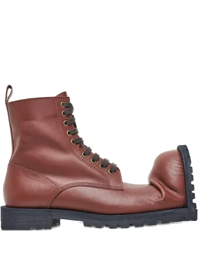 Comme Des Garçons Homme Deux Oversized-toe Leather Boots In Multi