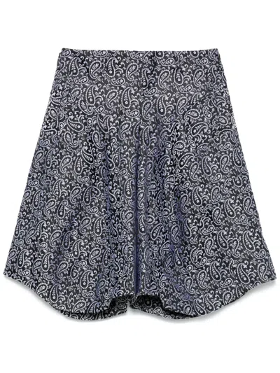 Comme Des Garçons Homme Deux Paisley Jacquard Shorts In Black