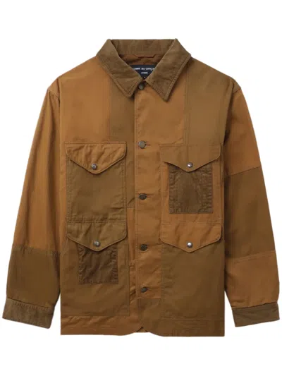 Comme Des Garçons Homme Deux Patchwork Cotton Drill Jacket In Brown