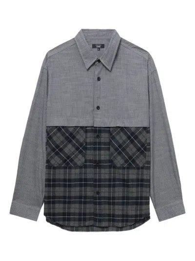 Comme Des Garçons Homme Deux Panelled Shirt In Blue