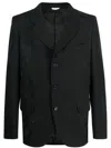 Comme Des Garçons Homme Deux Single-breasted Notched Panelled Blazer In Black