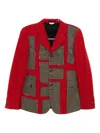 Comme Des Garçons Homme Deux Patch-work Jacket In Red