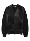 Comme Des Garçons Homme Deux Patchwork Button Cardigan In Black