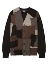 Comme Des Garçons Homme Deux Patchwork Button Cardigan In Brown