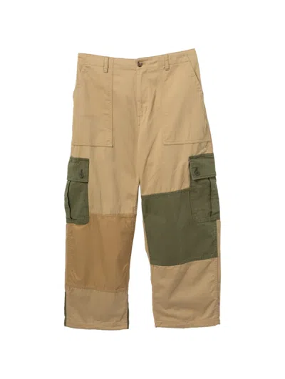 Comme Des Garçons Homme Deux Patchwork Cargo Trousers In Brown