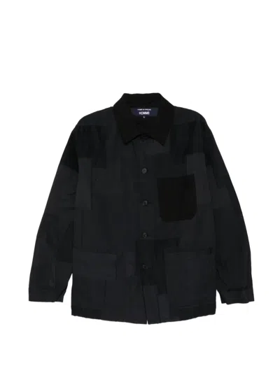 Comme Des Garçons Homme Deux Patchwork Cotton Jacket In Black