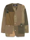 Comme Des Garçons Homme Deux Khaki Multi Fabric Mix Jacket In Green