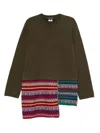Comme Des Garçons Homme Deux Tartan-panelled Wool Sweater In Green
