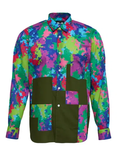 Comme Des Garçons Homme Deux Patchwork Printed Shirt In Multi