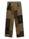 Comme Des Garçons Homme Deux Patchwork Trousers In Brown