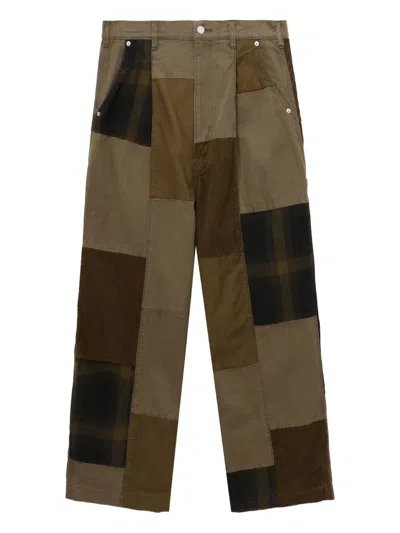Comme Des Garçons Homme Deux Patchwork Trousers In Brown