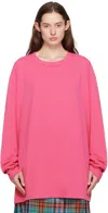 Comme Des Garçons Homme Deux Pink Asymmetric Long Sleeve T-shirt In 2 Pink