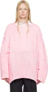 Comme Des Garçons Homme Deux Pink Lily Yarn Sweater