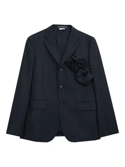 Comme Des Garçons Homme Deux Pinstripe Blazer In Blue