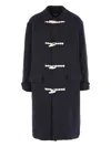 Comme Des Garçons Homme Deux Pinstripe Toggle Coat In Blue