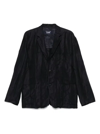 Comme Des Garçons Homme Deux Pinstriped Blazer In Blue