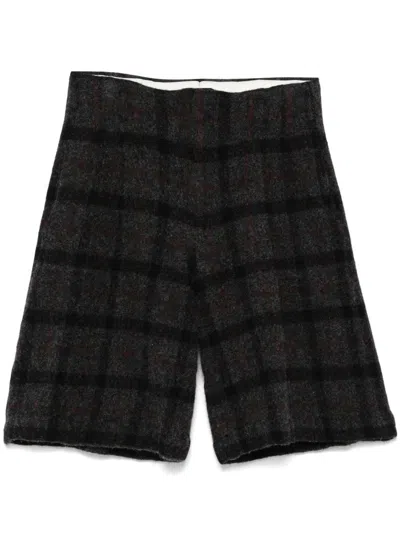 Comme Des Garçons Homme Deux Plaid-pattern Shorts In Grey