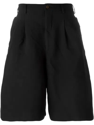Comme Des Garçons Homme Deux Pleated Detail Bermuda Shorts In Black
