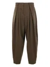 Comme Des Garçons Homme Deux Pleated Herringbone Trousers In Green