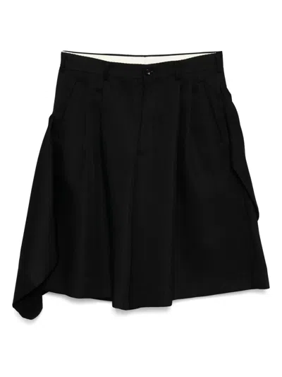 Comme Des Garçons Homme Deux Pleated Shorts In Black