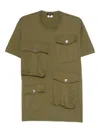 Comme Des Garçons Homme Deux Pocket-detail Round-neck T-shirt In Green