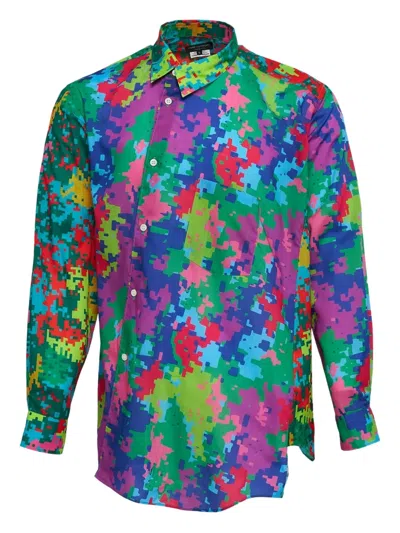 Comme Des Garçons Homme Deux Pocket Pixelated Shirt In Multi