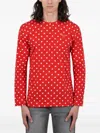 Comme Des Garçons Homme Deux Polka-dot Long-sleeve T-shirt In Red