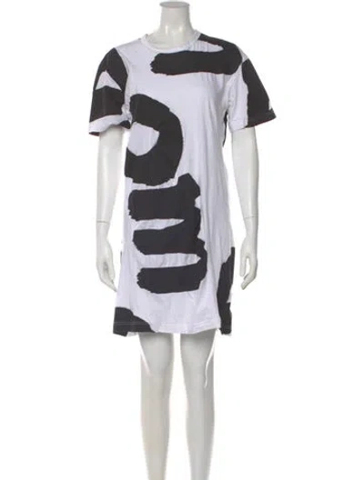 Pre-owned Comme Des Garçons Homme Deux Printed Mini Dress In Gray