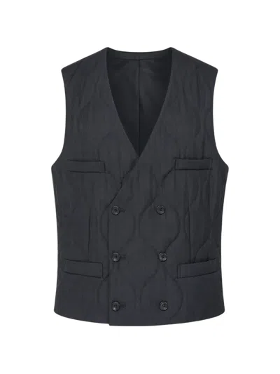 Comme Des Garçons Homme Deux Quilted Double-breasted Waistcoat In Black