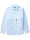 Comme Des Garçons Homme Deux Quilted-panel Shirt In Blue
