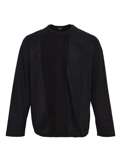 Comme Des Garçons Homme Deux Rib-panel T-shirt In Black