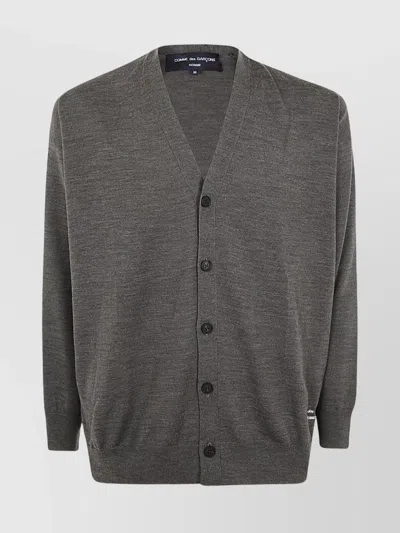 Comme Des Garçons Homme Deux Ribbed Cuffs And Hem Sweater In Gray