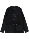 Comme Des Garçons Homme Deux Rivet-detail Panelled Jacket In Blue