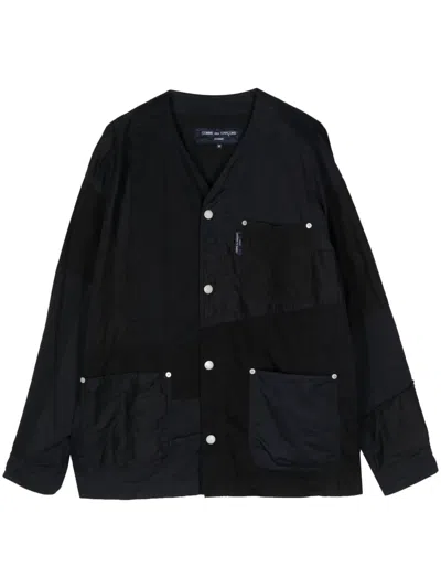 Comme Des Garçons Homme Deux Rivet-detail Panelled Jacket In Blue