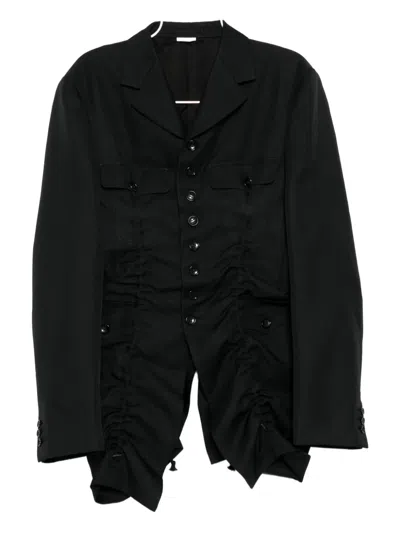 Comme Des Garçons Homme Deux Ruched-detail Jacket In Black