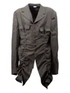 Comme Des Garçons Homme Deux Ruched Jacket In Brown