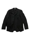 Comme Des Garçons Homme Deux Ruffle-detailing Blazer In Black