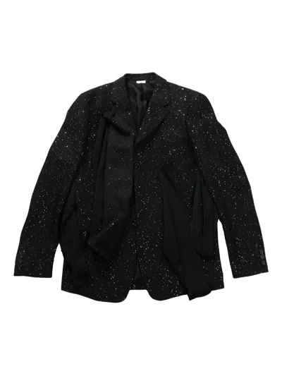 Comme Des Garçons Homme Deux Ruffle-detailing Blazer In Black