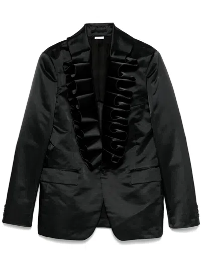 Comme Des Garçons Homme Deux Ruffled Jacket In Black