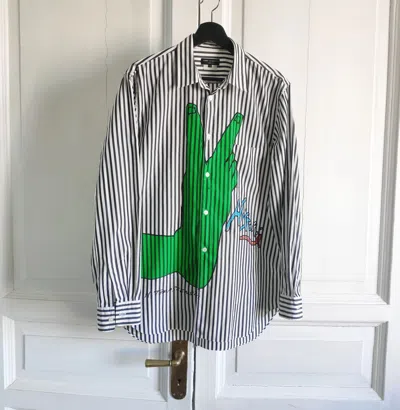 Pre-owned Comme Des Garçons Homme Deux Runway Print Shirt.like Walter Van Beirendonck Or Marni (size Medium) In Multi