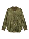 Comme Des Garçons Homme Deux Satin-finish Long-sleeve Shirt In Green