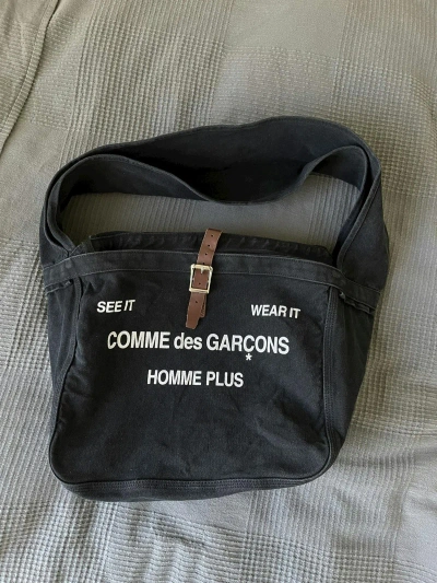 Pre-owned Comme Des Garçons Homme Deux See It Wear It Archive Shoulder Messenger Bag In Black
