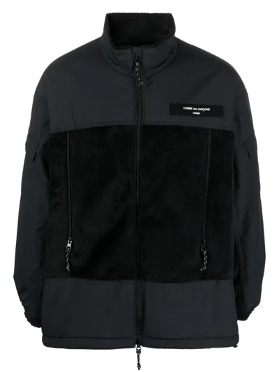 Comme Des Garçons Homme Deux Zip-up Panelled Jacket In Black