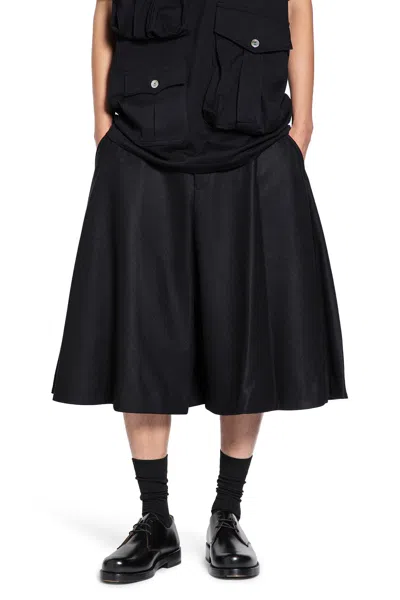 Comme Des Garçons Homme Deux Shorts In Wool In Black
