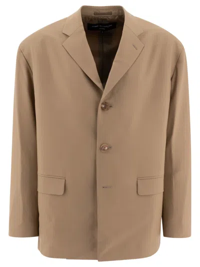 Comme Des Garçons Homme Deux Single-breasted Oversized Blazer Jackets Beige