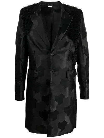 Comme Des Garçons Homme Deux Single-breasted Panelled Coat In Black